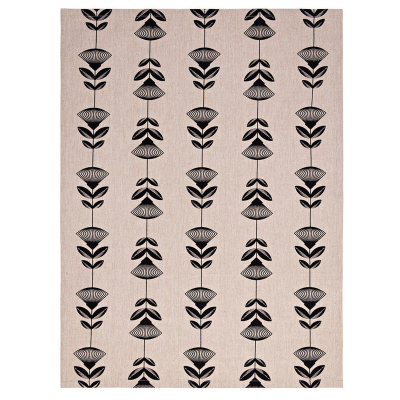 Pohutukawa Tea Towel - Black