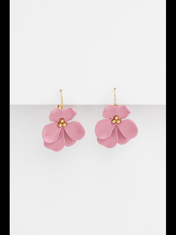 Hydrangea Petal Earrings - Flamingo Pink