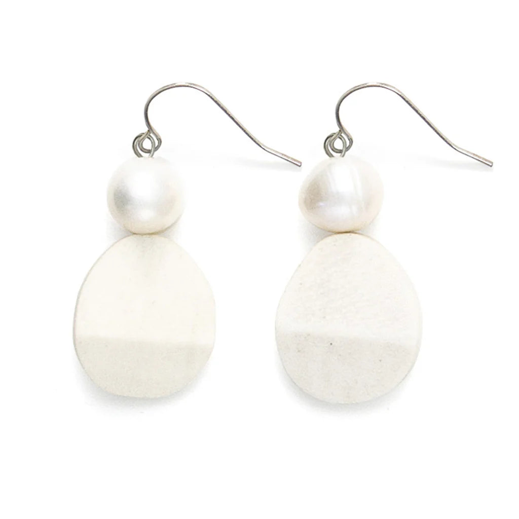 Teardrop Earrings w Freshwater Pearl