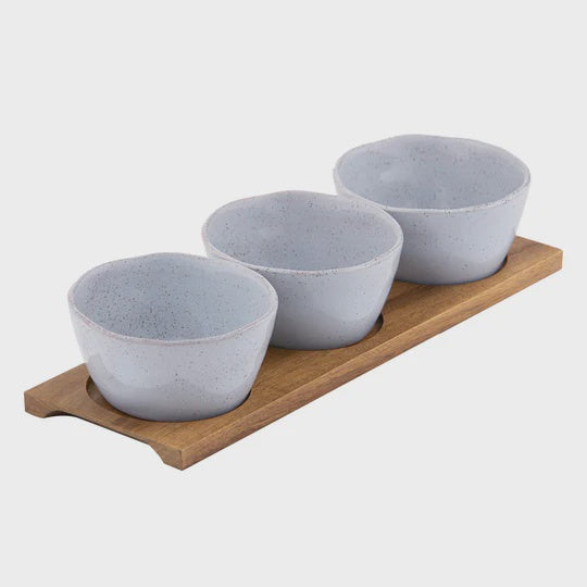 Artisan Blue 4pc Bowl & Tray Set