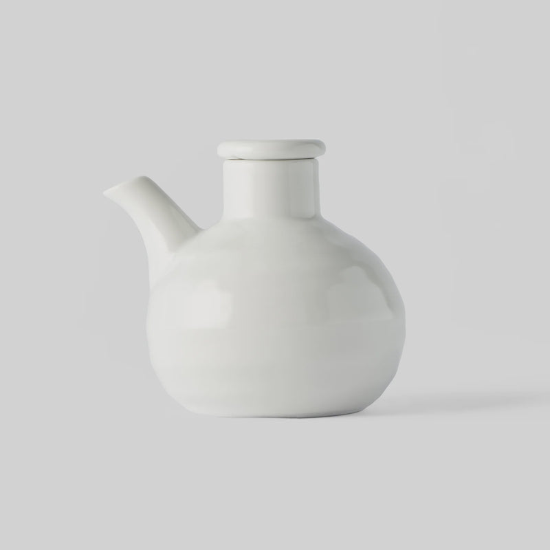 White Round Soy Pot