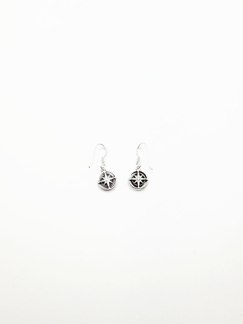 Sterling Silver Compass Earrings