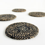 Jute Coasters, Set of 4 - Black Natural