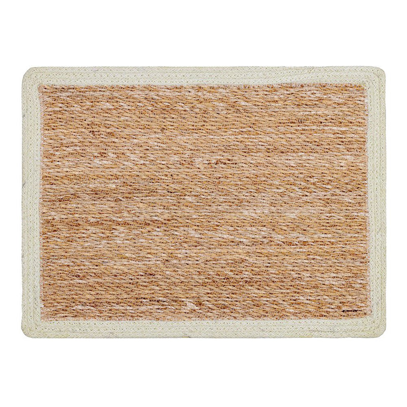 Jute Rectangle Placemat - Cream Border