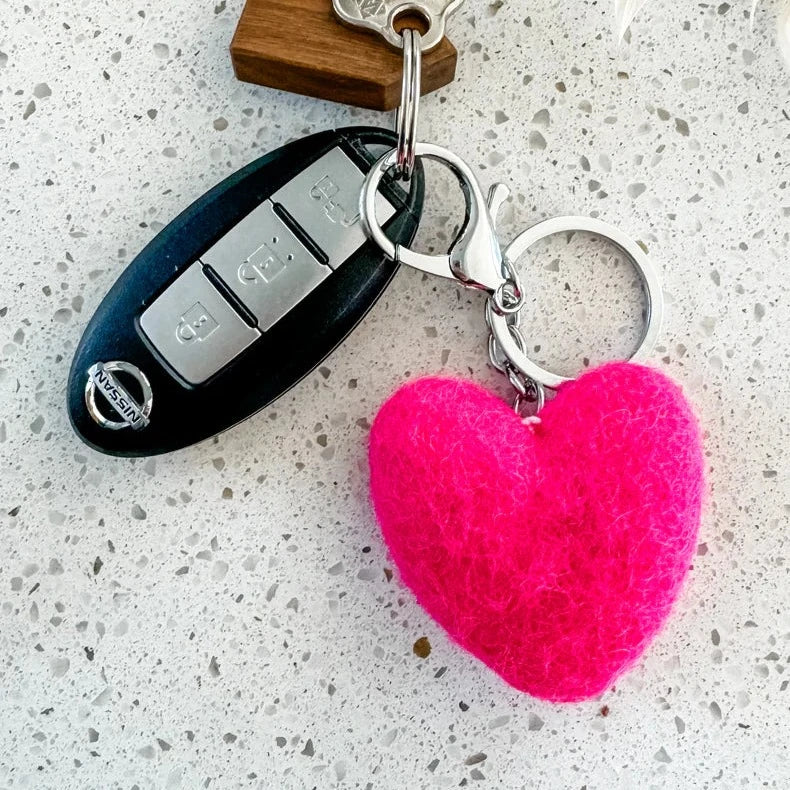 Felt Heart Keyring