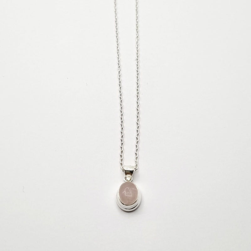 Sterling Silver Rose Quartz Necklace