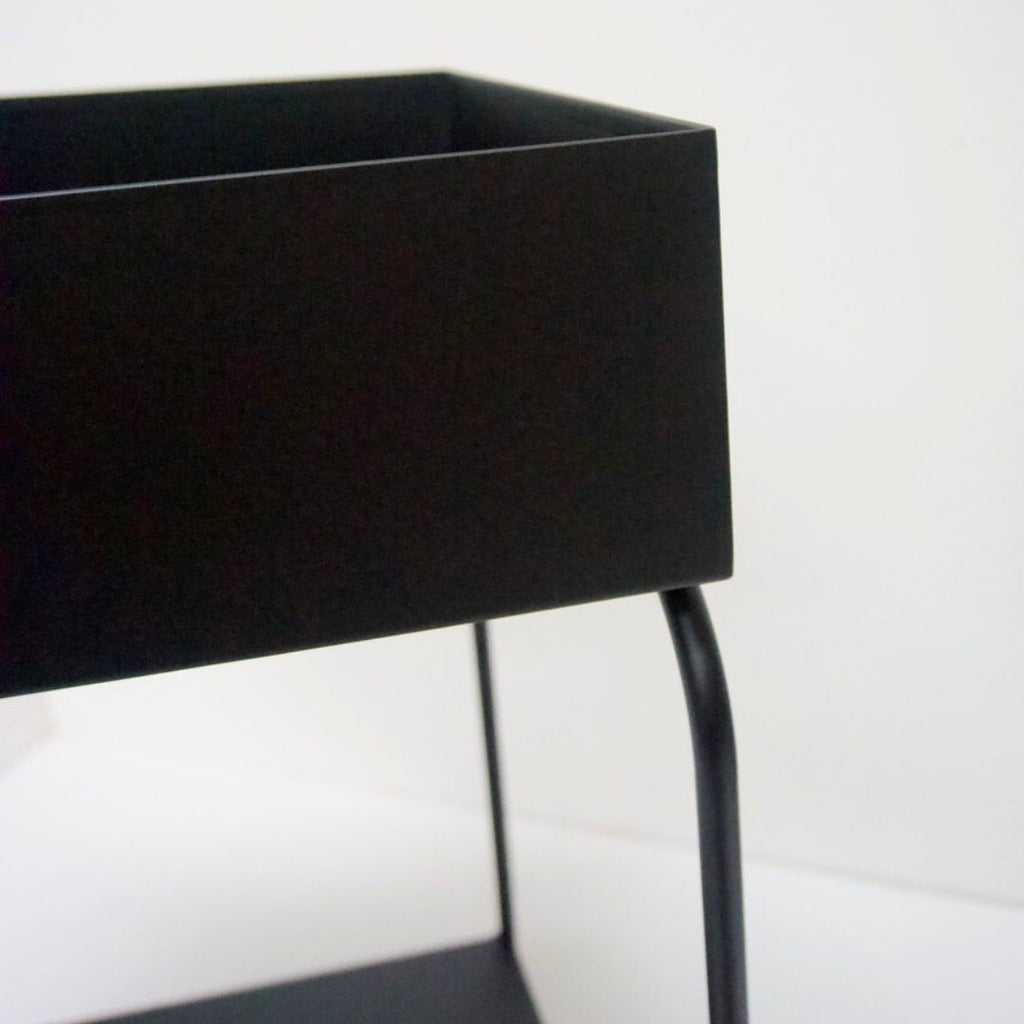 Metal Planter - Square Black