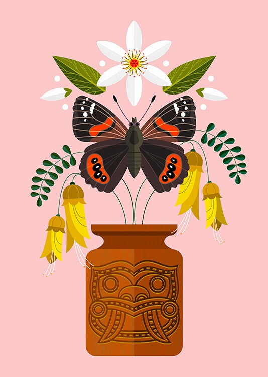 Admiral Butterfly and Vase - Ellen Giggenbach