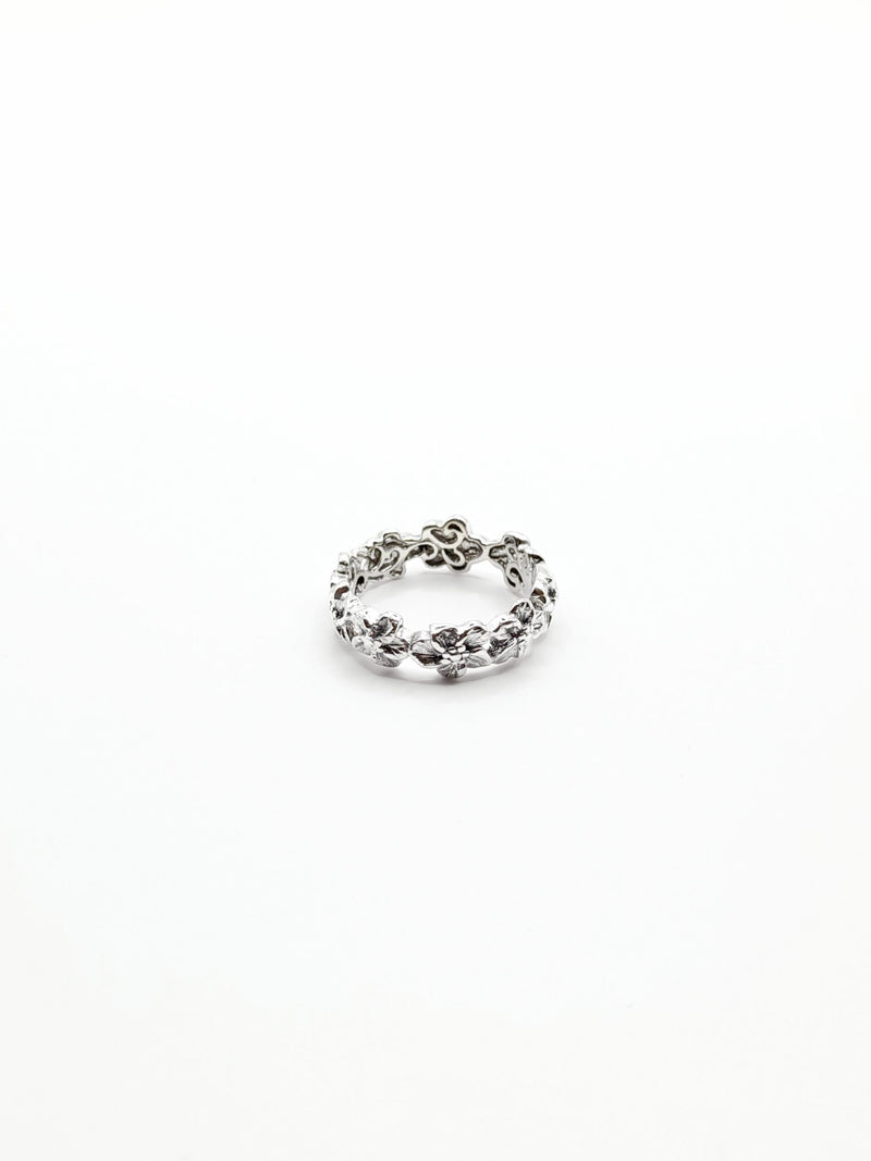 Sterling Silver Frangipani Cluster Ring