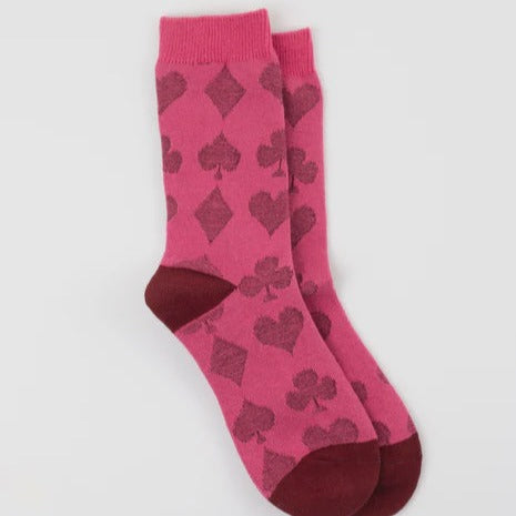 S + G Socks - Hot Pink Deck of Cards