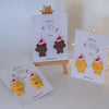 Christmas Foodie Clay Earrings - Tiny teddy