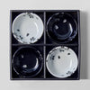 Black & White Sakura Sauce Dish Set