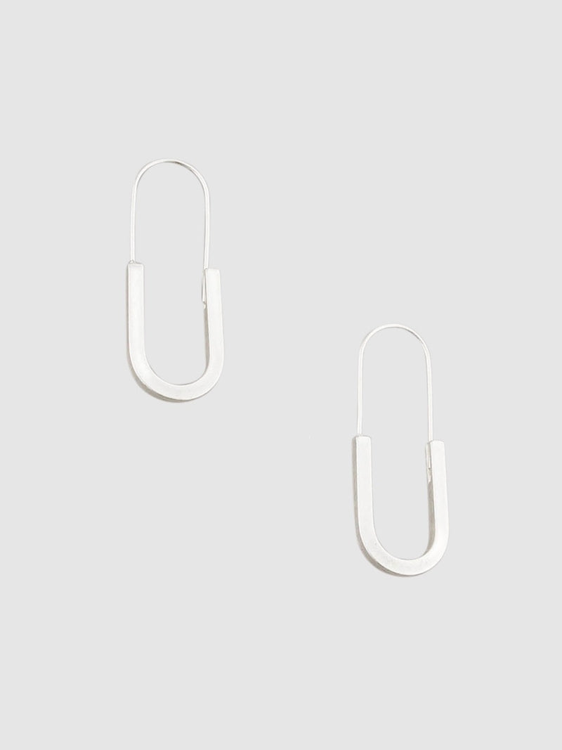 Silver U-Turn Hoops