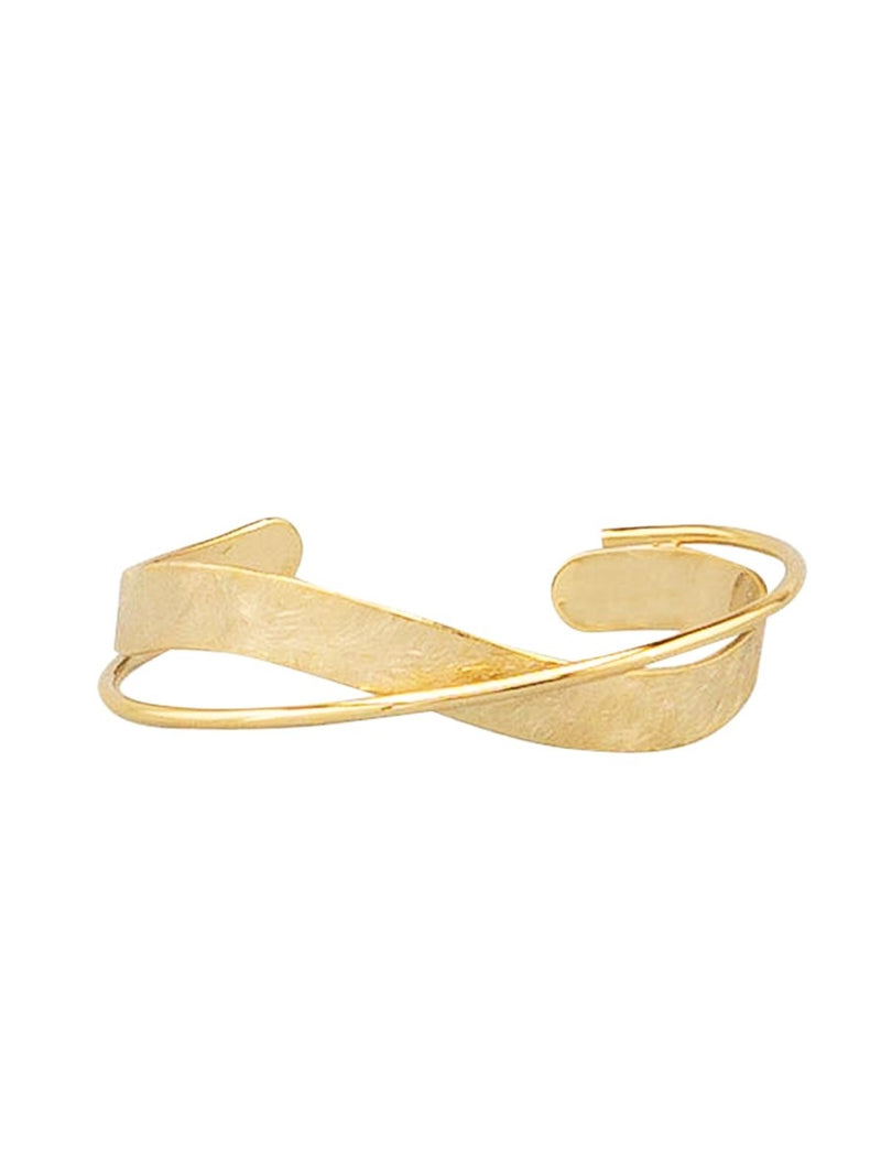 Gold Scratched Twist Bangle