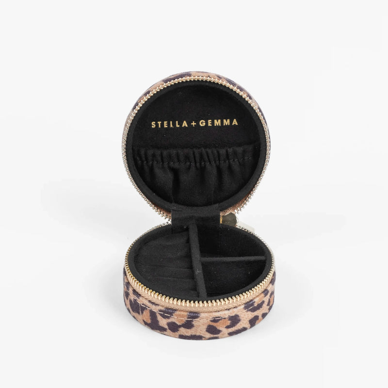 Jewellery Box - Round Leopard