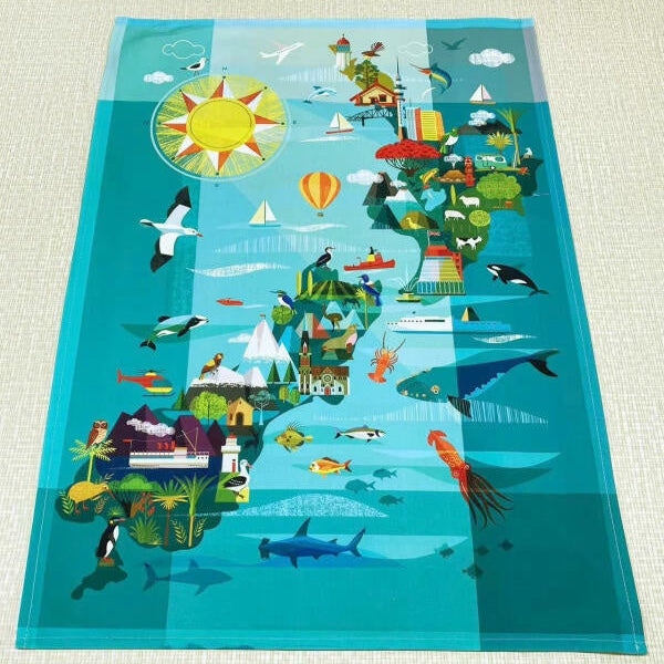 NZ Map - Tea Towel