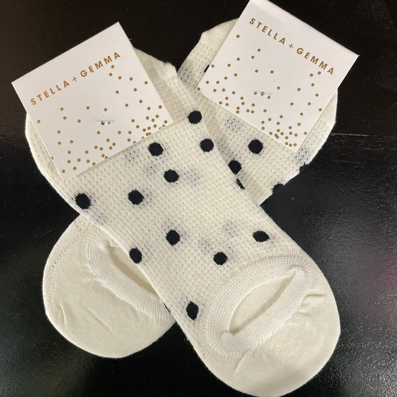 S + G no show socks - Black speckled spots