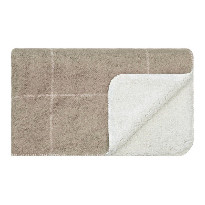 Sherpa Throw - Grid pattern Taupe