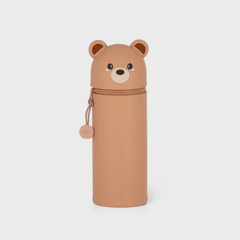 2-in-1 Silicone Pencil Case - Teddy Bear