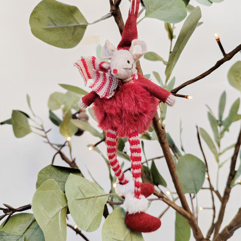 Fluffy Mouse Hanging Decoration