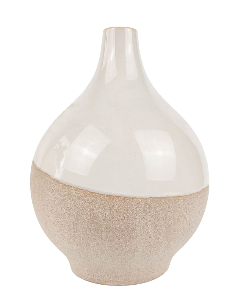 Preston Vase White and Beige (SALE)