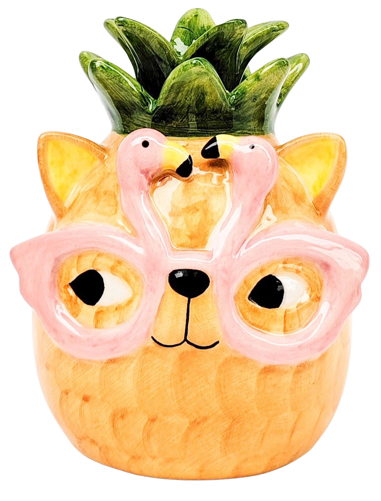 Tropicana Cat Pineapple Vase