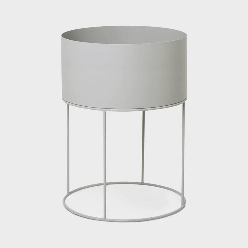 Metal Planter - Round White